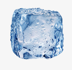 夏季蓝色冰块一块夏天的冰高清图片