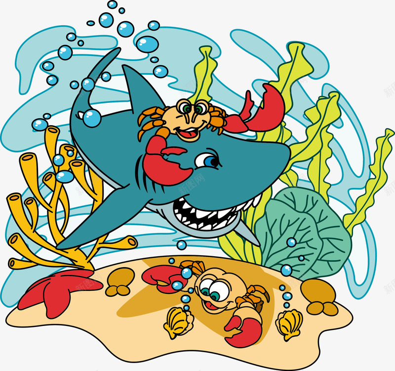 卡通鲨鱼海底世界png免抠素材_88icon https://88icon.com 卡通鲨鱼海底世界 卡通鲨鱼海底世界矢量图 矢量卡通鲨鱼海底世界 鲨鱼海底世界矢量