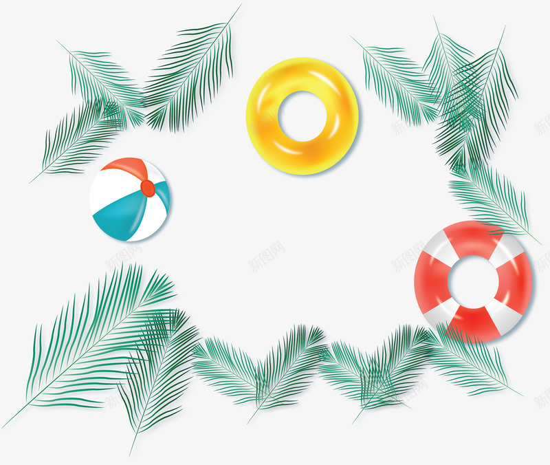 夏天树叶海边泳圈矢量图ai免抠素材_88icon https://88icon.com 夏天 树叶 树叶边框 泳圈 海边泳圈 矢量png 矢量图
