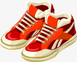 红色帆布鞋运动鞋矢量图高清图片