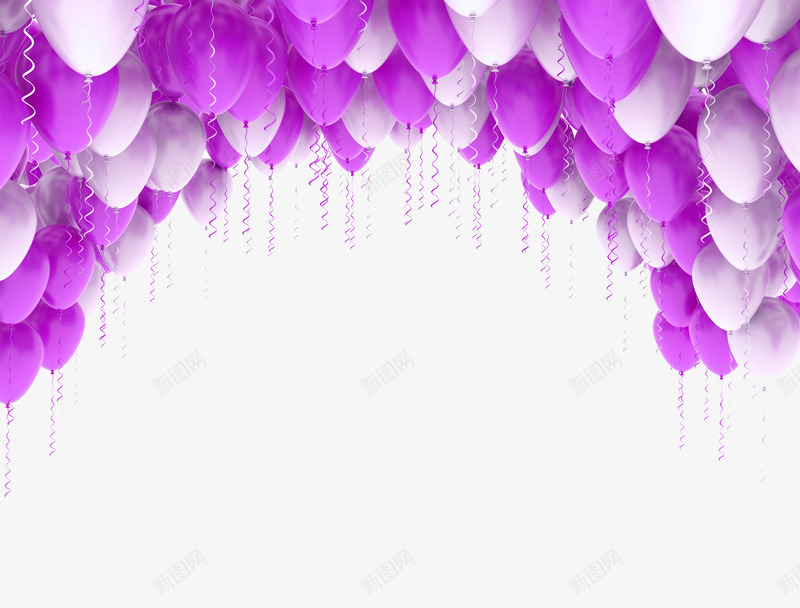 双色气球png免抠素材_88icon https://88icon.com 情人节 气球 白色 紫色 节日气球