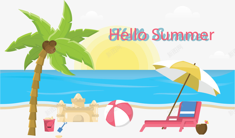 海边度假日出美景矢量图ai免抠素材_88icon https://88icon.com 你好夏天 度假海报 沙滩度假 海边 海边度假 矢量png 矢量图