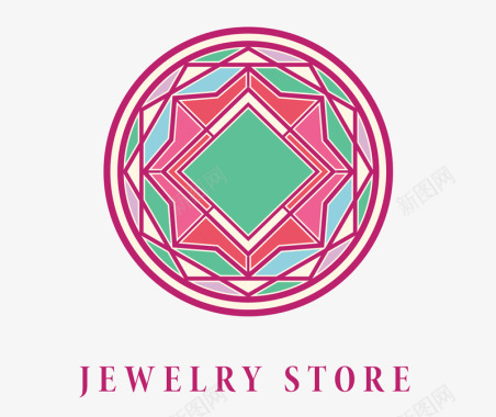 logo标识平面钻石商店标识矢量图图标图标