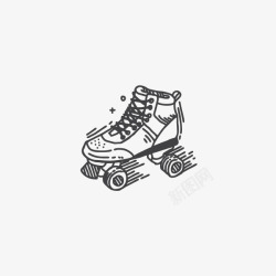 学生熘冰鞋滑轮溜冰鞋简笔画高清图片