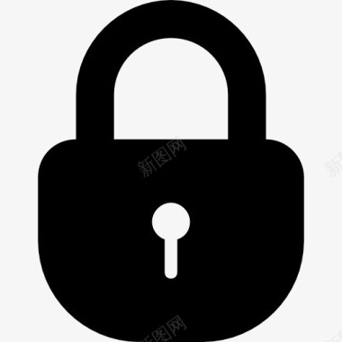 挂锁锁上圆形的黑色工具安全接口符号图标图标
