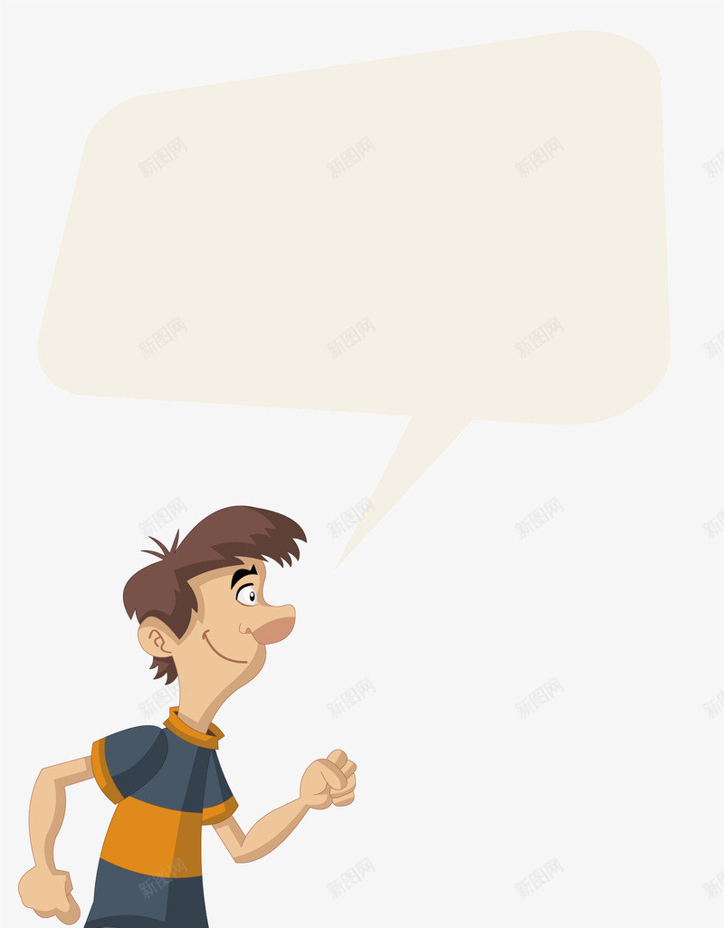 奔跑的人矢量图ai免抠素材_88icon https://88icon.com 动画人物 卡通人物 卡通男性 可爱 奔跑 奔跑的人 对话框 矢量图