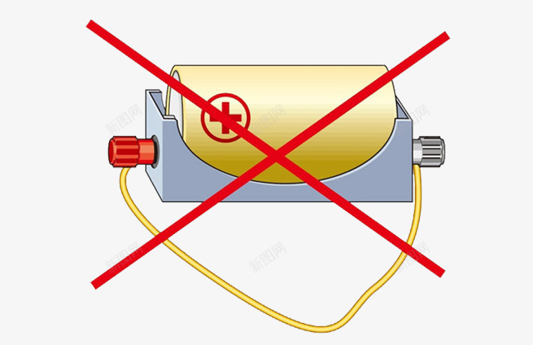 电源短路png免抠素材_88icon https://88icon.com 卡通 正极负极 电源短路 电线短路图案 电路短路 短路 禁止标志 禁止短路标志