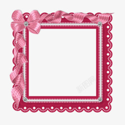 粉色蝴蝶结边框素材