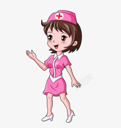 扁平卡通人物造型女护士素材