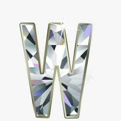 钻石英文字母W素材