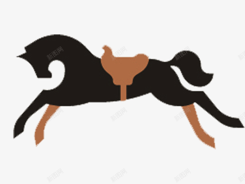 奔跑的马png免抠素材_88icon https://88icon.com 动物 卡其色 装饰图 鞍马 黑色 黑马