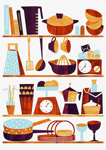 厨具png免抠素材_88icon https://88icon.com 卡通厨具 厨房 厨房用具 打蛋器 电子秤 筷子 翻过 铲子