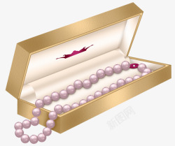 一盒珍珠项链素材