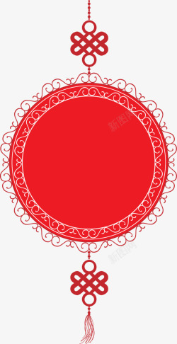 红色新春纸灯笼中国风春节灯笼红色剪纸高清图片