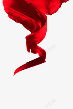 悬浮红色绸带丝带高清图片