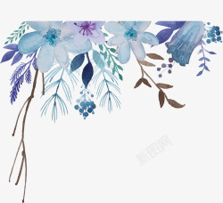 简洁装饰彩绘花卉装饰图案高清图片