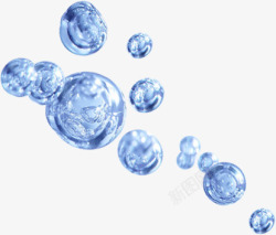 透明泡泡蓝色夏天素材