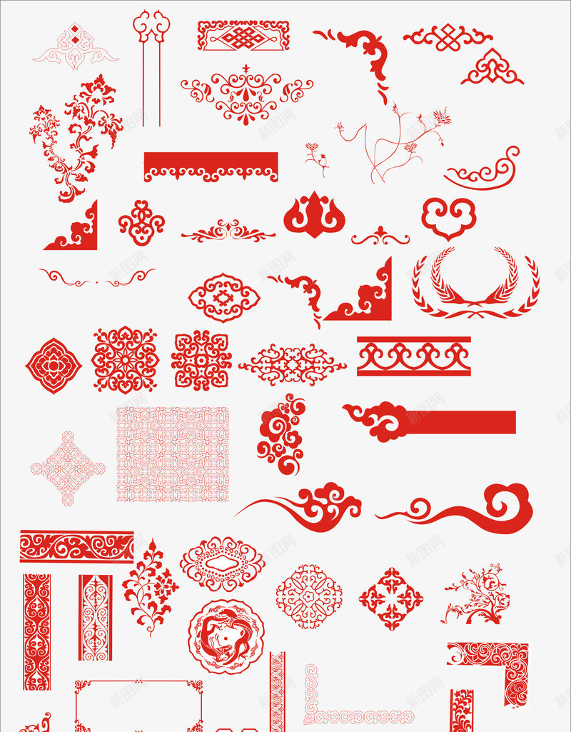 中国传统装饰图案边框png免抠素材_88icon https://88icon.com 中国 传统 图案 装饰 边框