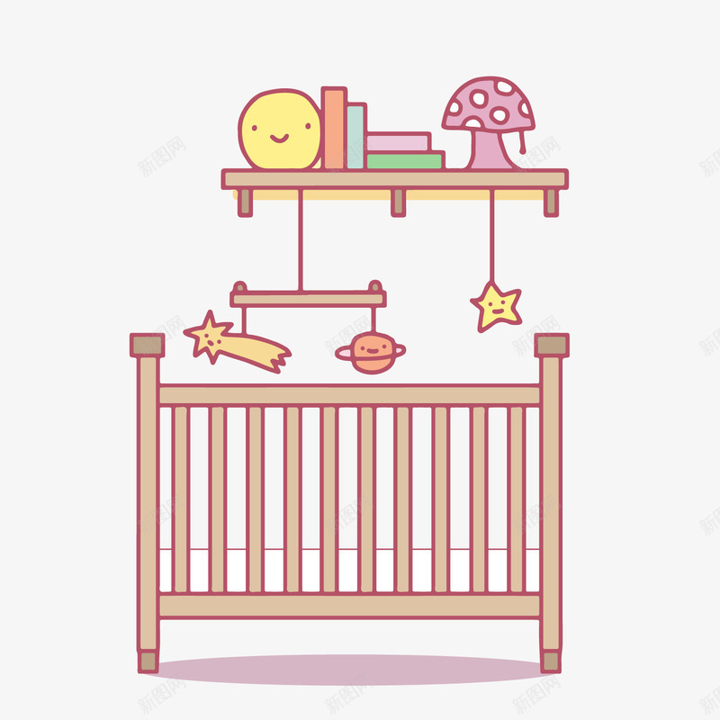 卡通婴儿床玩具png免抠素材_88icon https://88icon.com 卡通婴儿床 卡通婴儿玩具 母婴装饰 背景装饰
