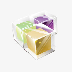 透明水晶方块方体立方素材