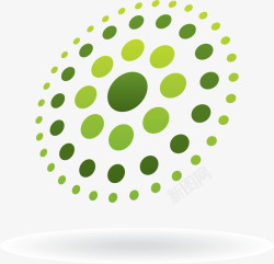 绿色扁平化圆点环状素材