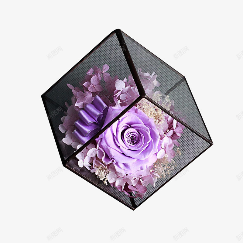 玻璃花房png免抠素材_88icon https://88icon.com 产品实物 永生花 玫瑰花 礼物 礼盒