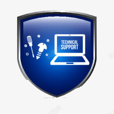蓝色盾牌电脑故障图标图标