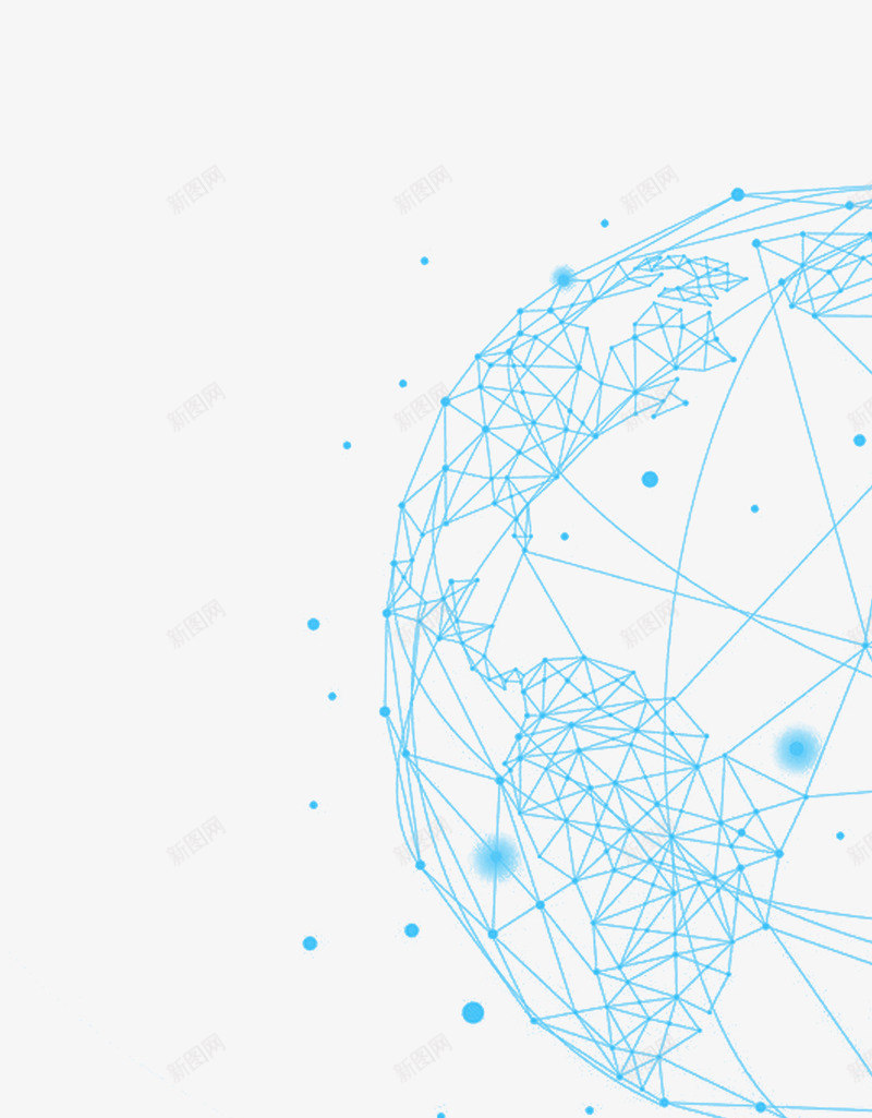 蓝色地球科技线条装饰png免抠素材_88icon https://88icon.com ppt 地球 地球投影 投影 线条 装饰