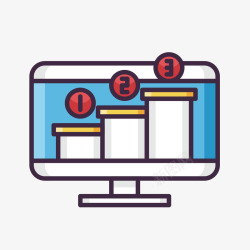 低到卡通电脑排名由低到高画面图标元矢量图高清图片