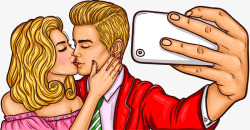 甜蜜海报国际接吻日接吻的情侣高清图片