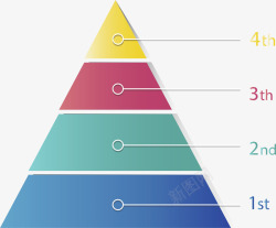 统计分析彩色金字塔矢量图素材