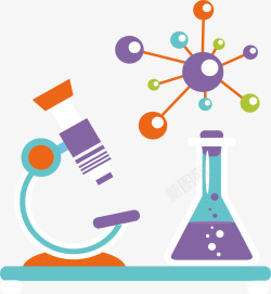 实验室里的显微镜矢量图素材