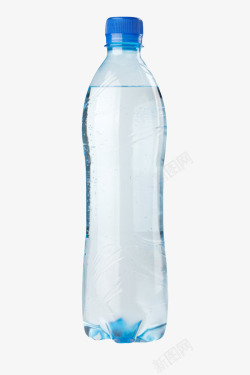 透明解渴蓝色螺纹盖子塑料瓶饮用素材
