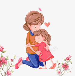 拥抱孩子母亲拥抱孩子母亲节温馨家人高清图片