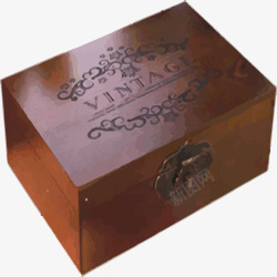 木质复古盒子矢量图素材