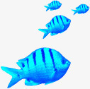 蓝色动物清凉海底动物素材