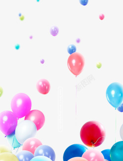 61元素气球漂浮背景高清图片