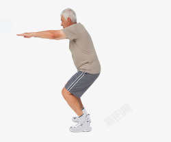 伸展动作锻炼的老人高清图片