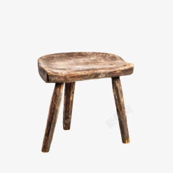棕色布满划痕的凳子古代器物实物素材