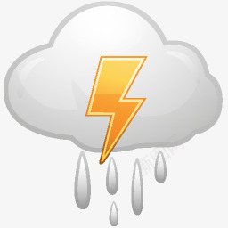 下雨卡通闪电天气预报图标图标