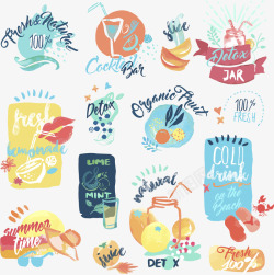 水彩的夏天矢量图素材