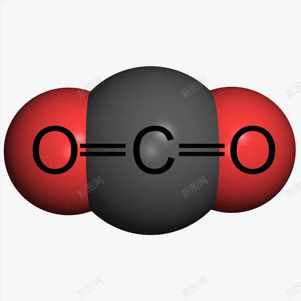 手绘二氧化碳png免抠素材_88icon https://88icon.com 二氧化碳 化学分子 卡通 简笔 红色的 黑色