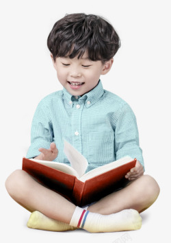 小孩子坐着读书读书的小孩子高清图片