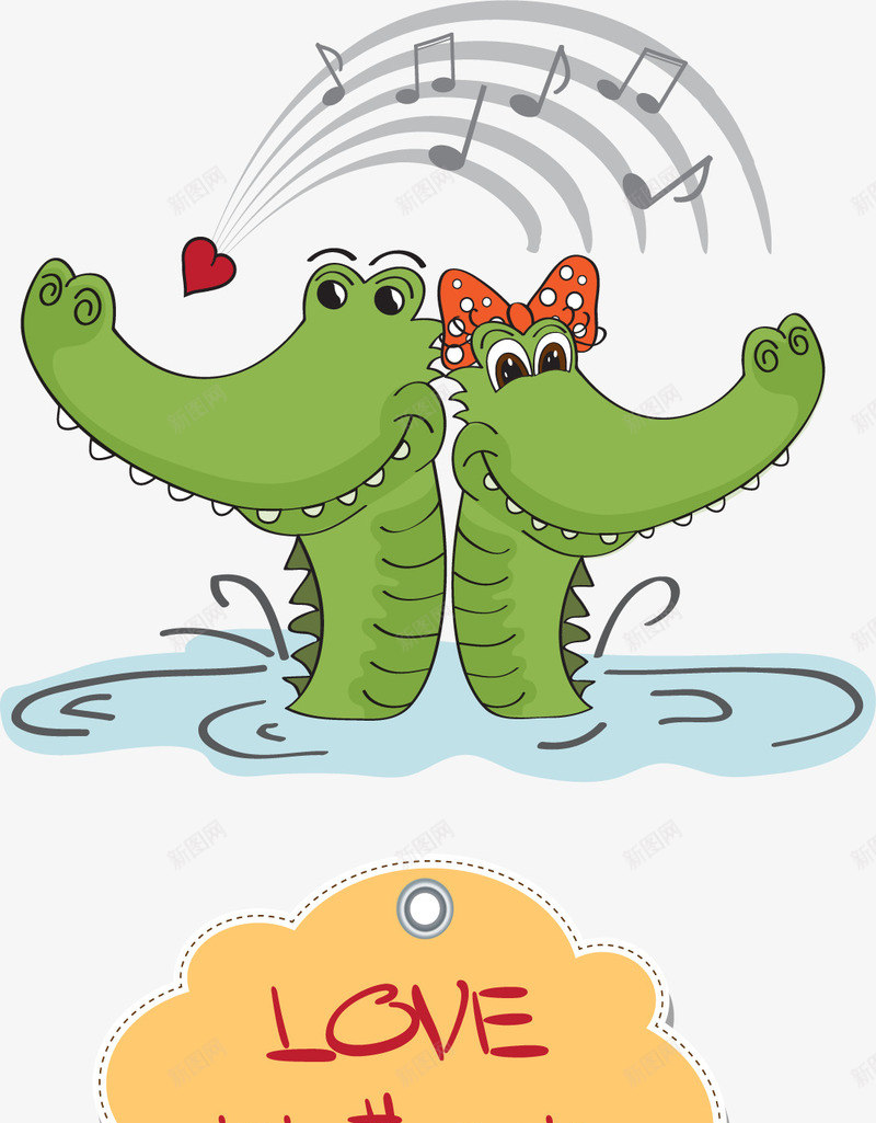 相爱的鳄鱼情侣png免抠素材_88icon https://88icon.com 可爱 情人节 浪漫 爱情 矢量素材 鳄鱼情侣