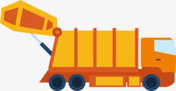 措施垃圾运输车卡通风格高清图片