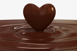 棕色心形巧克力浆素材