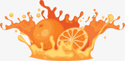 橘色液体橙子果汁矢量图素材