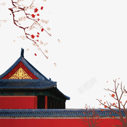 故宫城墙素材中国风古建筑元素高清图片