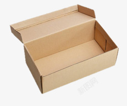 瓦楞纸盒可翻盖式鞋子包装纸盒高清图片