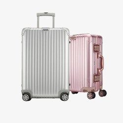 粉色旅行箱精美银色和粉色拉杆箱高清图片